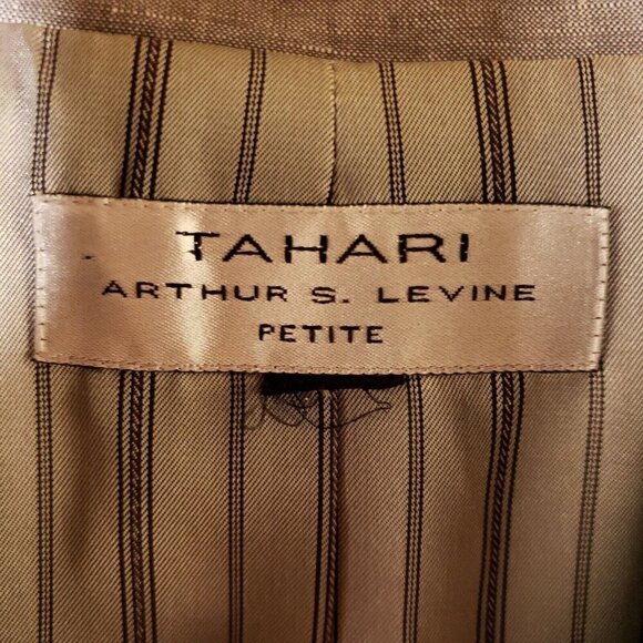 Tahari Petite Linen Blend Gray Menswear Inspired Blazer Small Petite - Picture 5 of 6